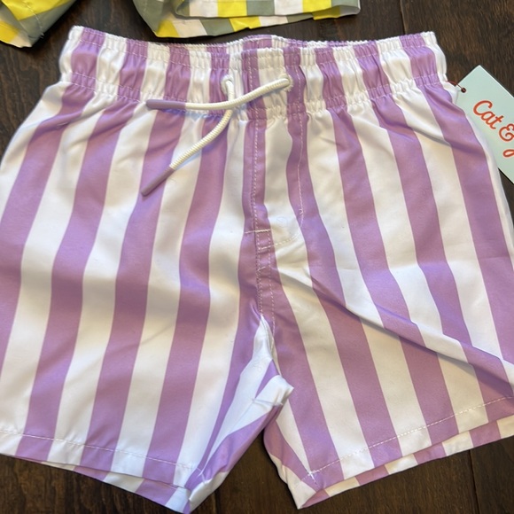 NWT Cat and Jack Toddler Boys Striped Swim Trunk Bundle! - Picture 2 of 7